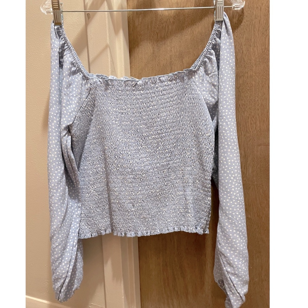 American Eagle Smocked Long Sleeve Shirt